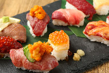Assorted meat sushi