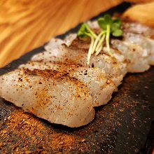 Carpaccio prepared with fresh fish of the day