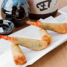 Fried spring roll of shrimp