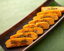 Wrapped omelet with eel