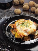 Grilled potato with cheese