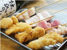 Assorted fried cutlet skewers, 5 kinds