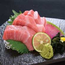 Very fatty bluefin tuna sashimi