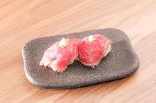 Wagyu beef nigiri sushi