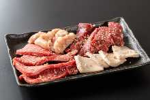 Assorted red meat and offal
