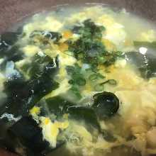 Wakame seaweed egg drop soup