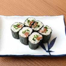 Plum perilla sushi rolls