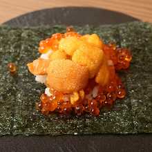 Sea urchin and salmon roe