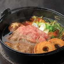 Small Hot Pot of Wagyu Chuck Flap Sukiyaki