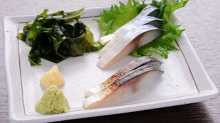 Japanese pickled mackerel sashimi