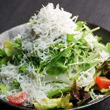 Boiled whitebait and tofu salad