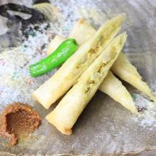 Mustard-stuffed lotus roots