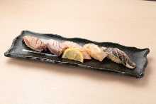 Assorted seared nigiri sushi