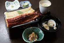 Grilled eel with sauce and plain grilled eel combination box