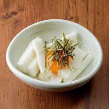 Japanese yam cut into strips