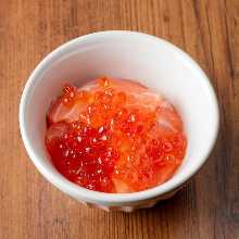 Salmon roe tossed in salmon
