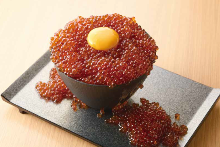 Spilled salmon roe bowl