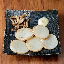 Grilled Shimeji Mushrooms and Yamaimo