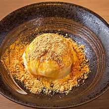 Kinako (roasted soy bean powder) ice cream with brown sugar syrup topping