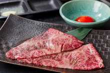 Grilled beef sirloin shabu-shabu