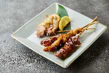 Assorted grilled chicken skewers 5 kinds(Thigh /Neck / Liver / Skin / Heart)