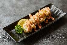 Chikuwa with Mentaiko and Cheese Tempura