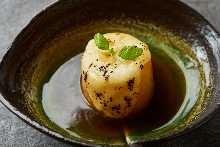 Simmered Daikon Radish with Consomme and Grilled Cheese