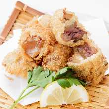 Boiled Wagyu beef tendon tempura