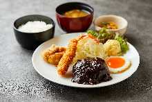 Hamburg steak set meal