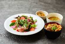 Organic Vegetable Salad and Mini Donburi Set Meal
