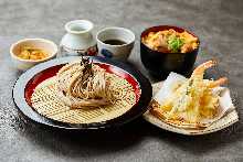 Tempura Zaru Soba and Mini Donburi Set Meal