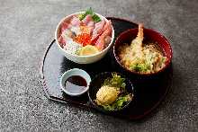 Seafood rice bowl