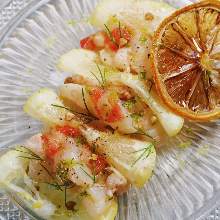 Sea bream and lemon carpaccio