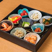 Assorted kimchi and namul