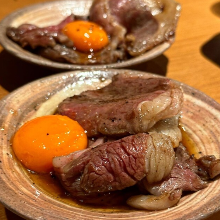 Domestic Wagyu Beef Grilled Shabu-Shabu with Egg Yolk Sauce
