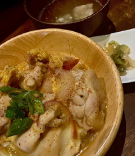 Okutanba chicken and egg on rice