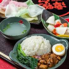 Minced pork rice meal set