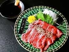 Beef tongue sashimi