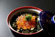 Salmon roe rice bowl