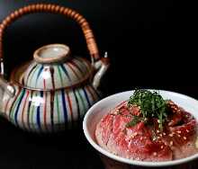 Beef ochazuke (rice with tea)