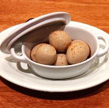 Smoked quail egg