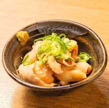 Chicken skin with ponzu