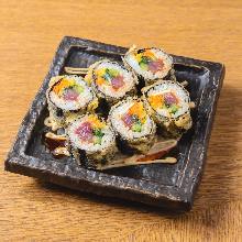 Kimbap style bonito roll sushi tempura