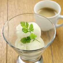 Freshly ground coffee affogato