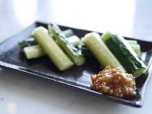 Cucumber with moromi miso