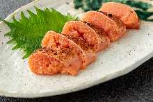 Seared spicy cod roe