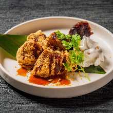 Brown sugar warabimochi (bracken-starch dumplings)