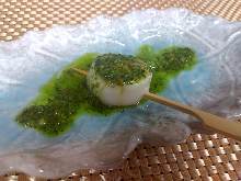 Grilled Scallop on a Hot Plate