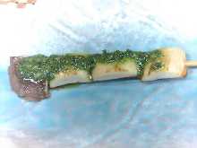 Eringi (king oyster) mushroom skewer