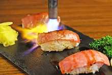 Wagyu beef nigiri sushi